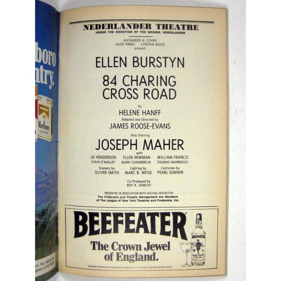 84 Charing Cross Road Playbill 1983 Ellen Burstyn Joseph Maher Ellen Newman - Picture 4 of 6